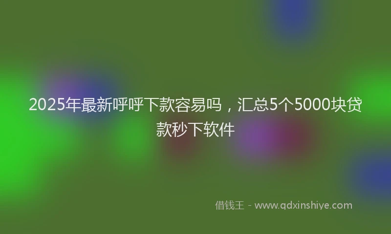 2025年最新呼呼下款容易吗，汇总5个5000块贷款秒下软件