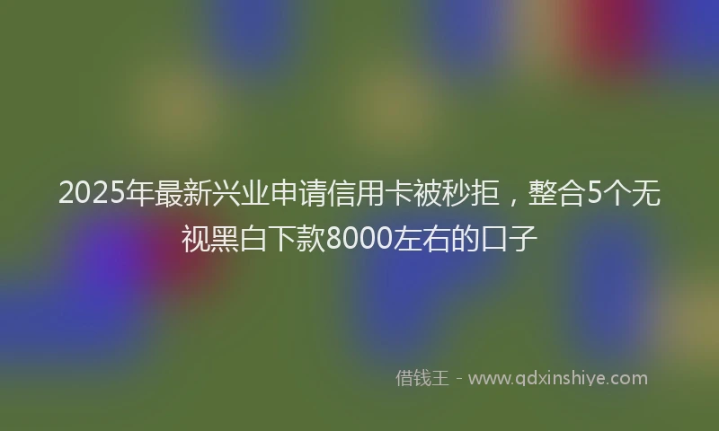 2025年最新兴业申请信用卡被秒拒，整合5个无视黑白下款8000左右的口子
