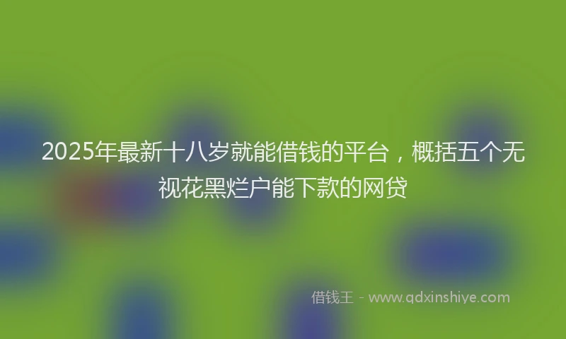 2025年最新十八岁就能借钱的平台，概括五个无视花黑烂户能下款的网贷