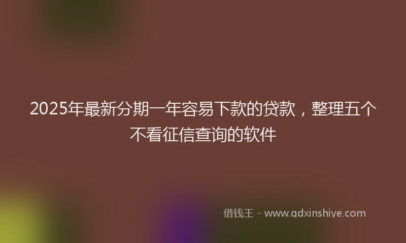2025年最新分期一年容易下款的贷款，整理五个不看征信查询的软件