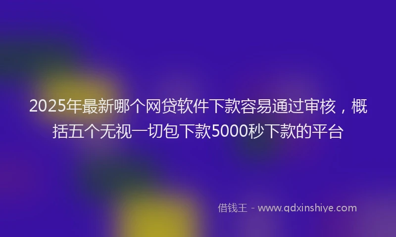 2025年最新哪个网贷软件下款容易通过审核，概括五个无视一切包下款5000秒下款的平台