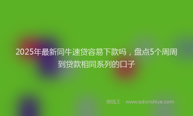 2025年最新同牛速贷容易下款吗，盘点5个周周到贷款相同系列的口子
