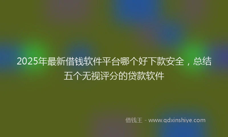 2025年最新借钱软件平台哪个好下款安全，总结五个无视评分的贷款软件