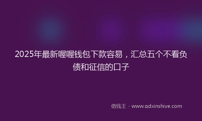 2025年最新喔喔钱包下款容易，汇总五个不看负债和征信的口子