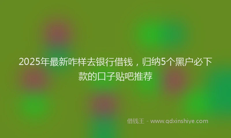 2025年最新咋样去银行借钱，归纳5个黑户必下款的口子贴吧推荐