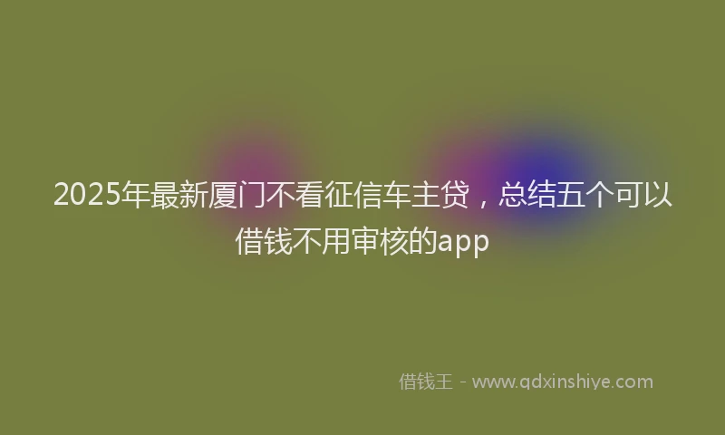 2025年最新厦门不看征信车主贷，总结五个可以借钱不用审核的app