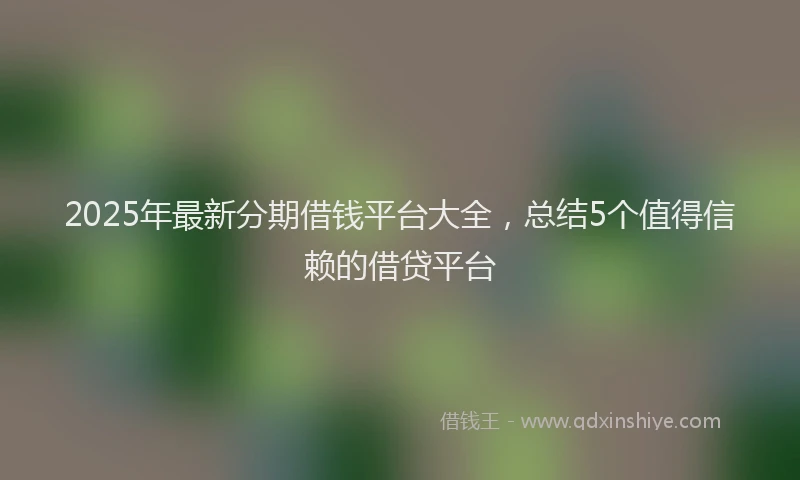 2025年最新分期借钱平台大全，总结5个值得信赖的借贷平台