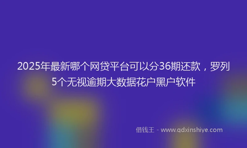 2025年最新哪个网贷平台可以分36期还款，罗列5个无视逾期大数据花户黑户软件
