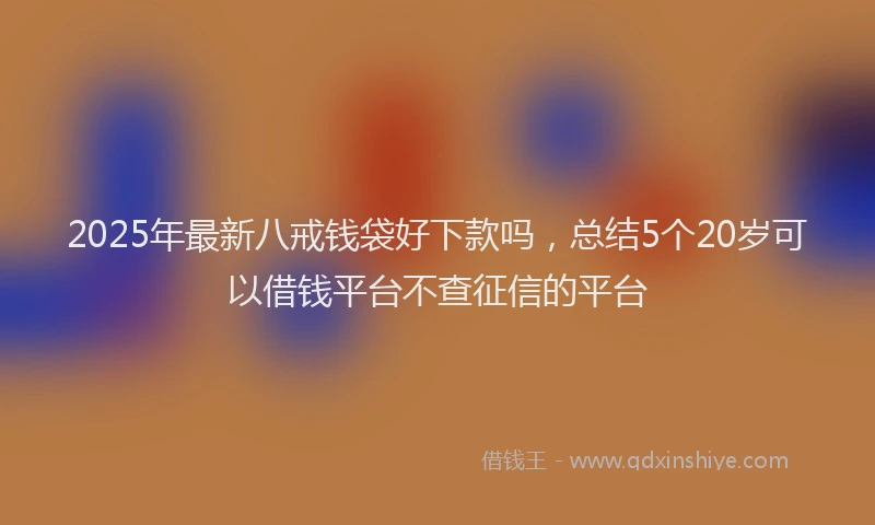 2025年最新八戒钱袋好下款吗，总结5个20岁可以借钱平台不查征信的平台