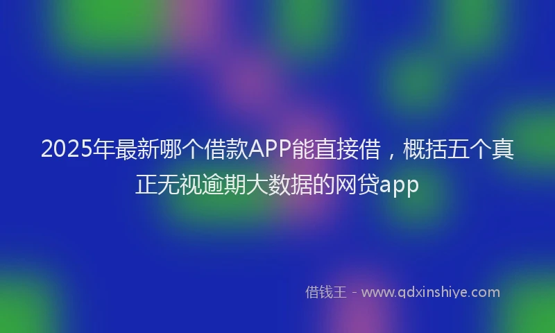 2025年最新哪个借款APP能直接借，概括五个真正无视逾期大数据的网贷app