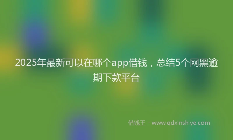 2025年最新可以在哪个app借钱，总结5个网黑逾期下款平台