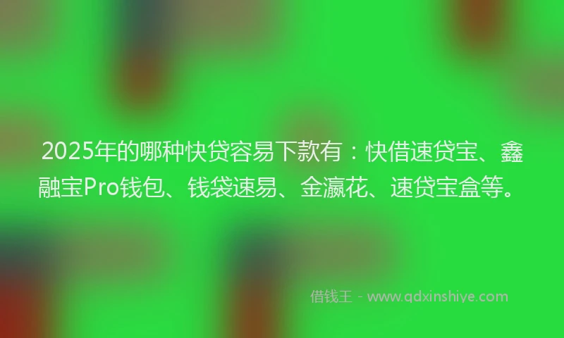2025年的哪种快贷容易下款有：快借速贷宝、鑫融宝Pro钱包、钱袋速易、金瀛花、速贷宝盒等。