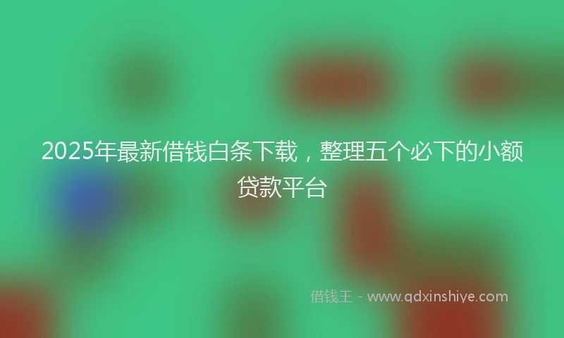 2025年最新借钱白条下载，整理五个必下的小额贷款平台