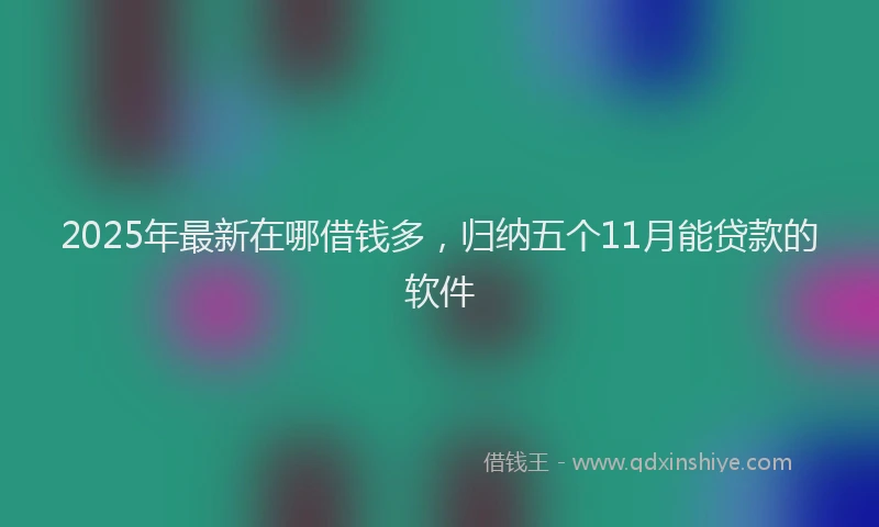 2025年最新在哪借钱多，归纳五个11月能贷款的软件