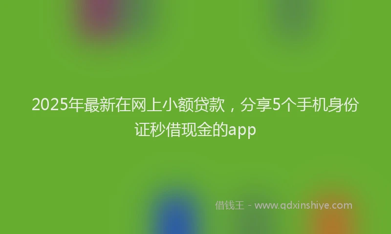 2025年最新在网上小额贷款，分享5个手机身份证秒借现金的app