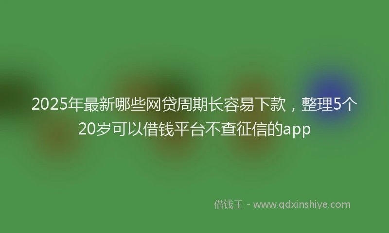 2025年最新哪些网贷周期长容易下款，整理5个20岁可以借钱平台不查征信的app