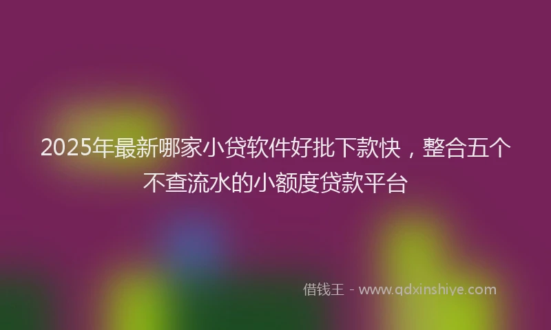 2025年最新哪家小贷软件好批下款快，整合五个不查流水的小额度贷款平台