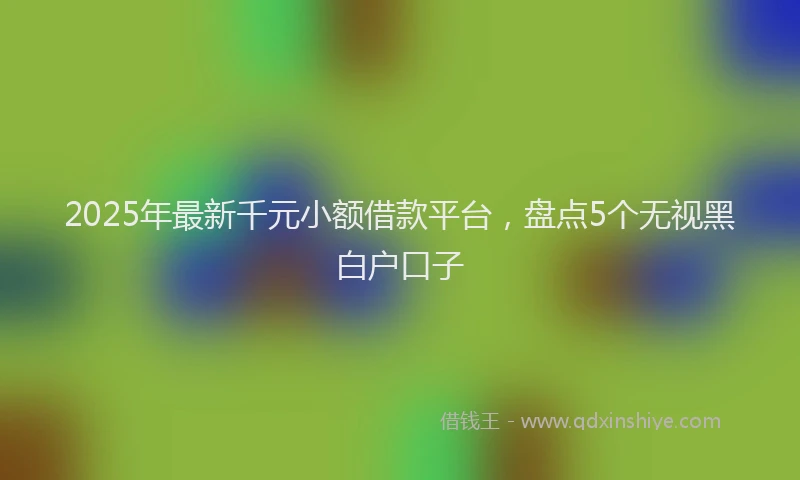 2025年最新千元小额借款平台，盘点5个无视黑白户口子