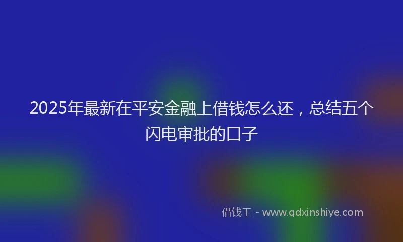2025年最新在平安金融上借钱怎么还，总结五个闪电审批的口子