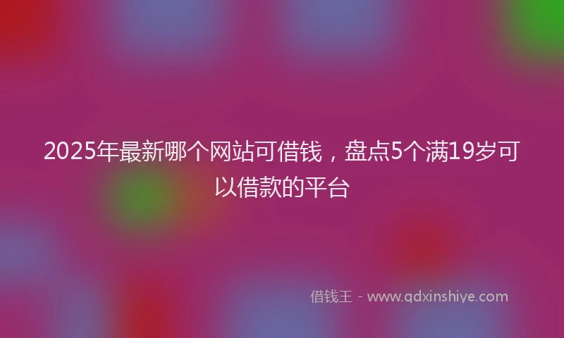 2025年最新哪个网站可借钱，盘点5个满19岁可以借款的平台