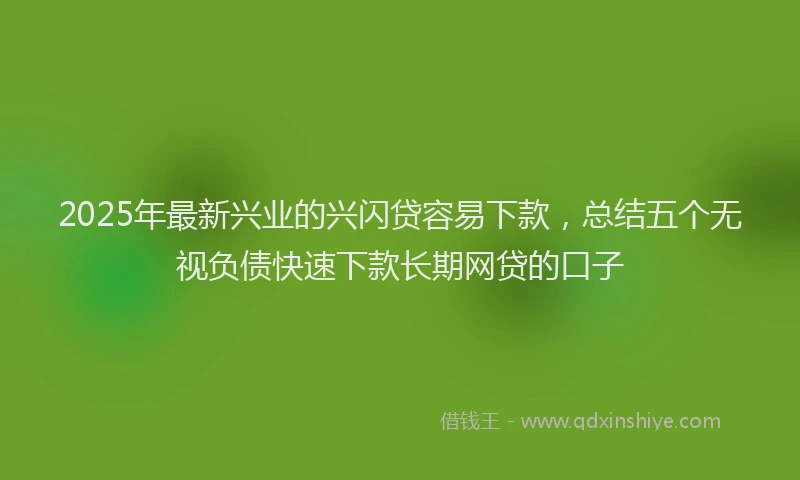 2025年最新兴业的兴闪贷容易下款，总结五个无视负债快速下款长期网贷的口子