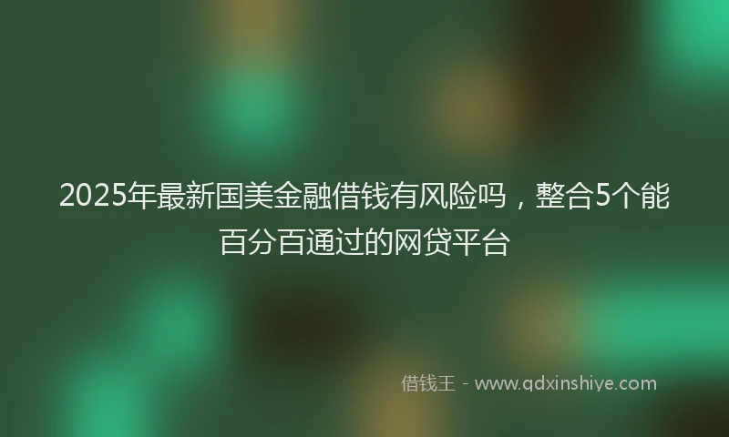 2025年最新国美金融借钱有风险吗，整合5个能百分百通过的网贷平台