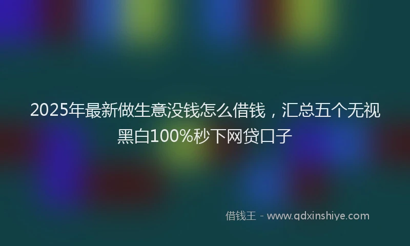 2025年最新做生意没钱怎么借钱，汇总五个无视黑白100%秒下网贷口子