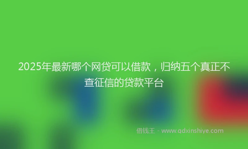 2025年最新哪个网贷可以借款，归纳五个真正不查征信的贷款平台
