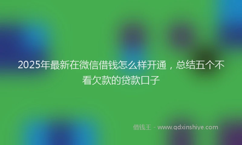 2025年最新在微信借钱怎么样开通，总结五个不看欠款的贷款口子