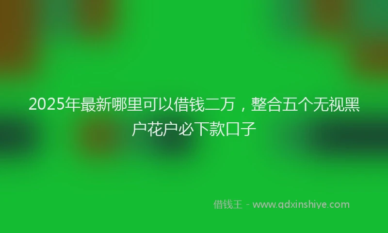2025年最新哪里可以借钱二万，整合五个无视黑户花户必下款口子