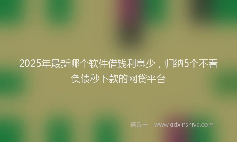 2025年最新哪个软件借钱利息少，归纳5个不看负债秒下款的网贷平台