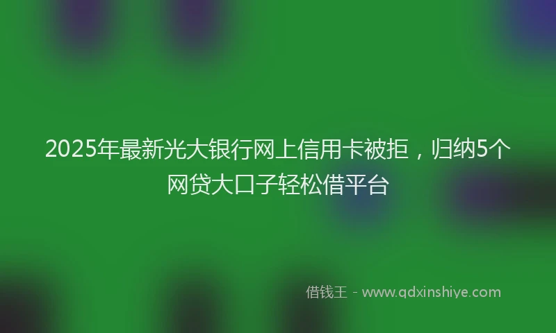 2025年最新光大银行网上信用卡被拒，归纳5个网贷大口子轻松借平台