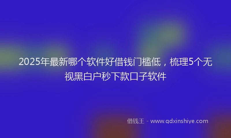 2025年最新哪个软件好借钱门槛低，梳理5个无视黑白户秒下款口子软件