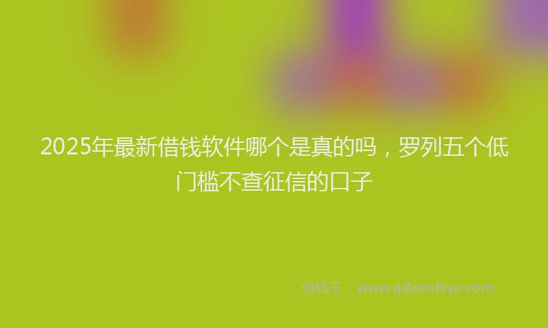 2025年最新借钱软件哪个是真的吗，罗列五个低门槛不查征信的口子