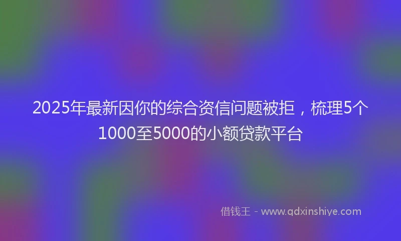 2025年最新因你的综合资信问题被拒，梳理5个1000至5000的小额贷款平台