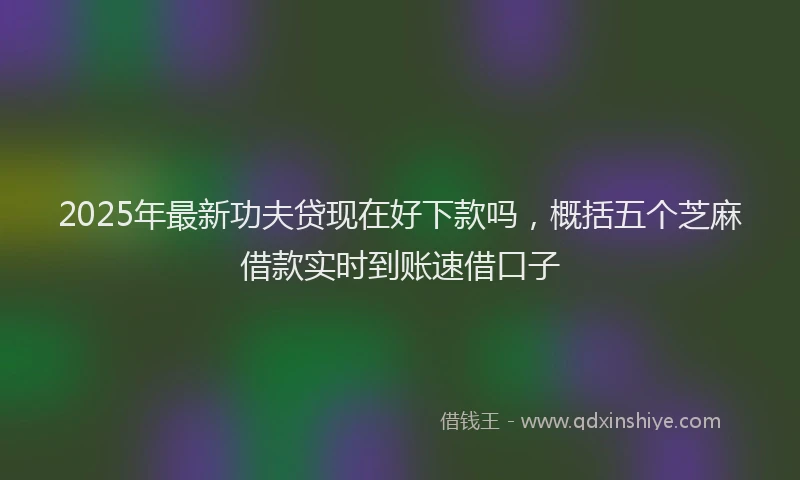 2025年最新功夫贷现在好下款吗，概括五个芝麻借款实时到账速借口子