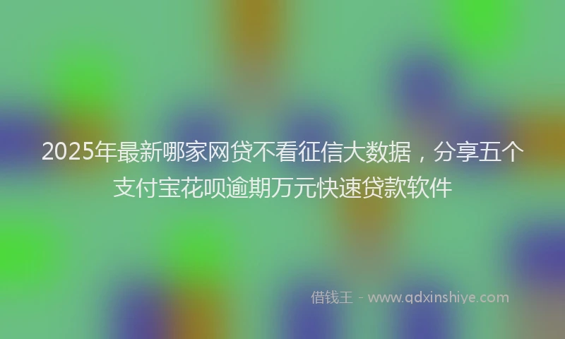 2025年最新哪家网贷不看征信大数据，分享五个支付宝花呗逾期万元快速贷款软件