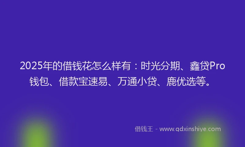 2025年的借钱花怎么样有：时光分期、鑫贷Pro钱包、借款宝速易、万通小贷、鹿优选等。