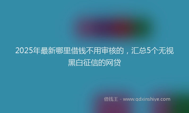 2025年最新哪里借钱不用审核的，汇总5个无视黑白征信的网贷