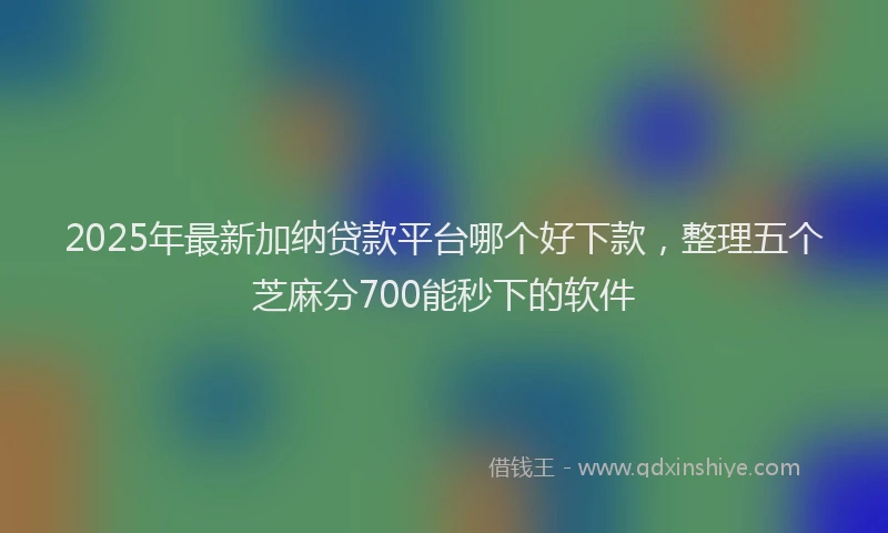 2025年最新加纳贷款平台哪个好下款，整理五个芝麻分700能秒下的软件