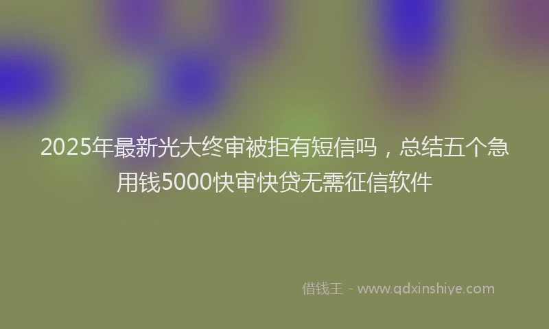 2025年最新光大终审被拒有短信吗，总结五个急用钱5000快审快贷无需征信软件