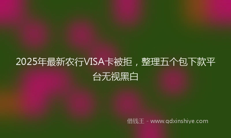2025年最新农行VISA卡被拒，整理五个包下款平台无视黑白