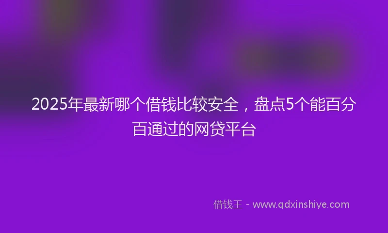 2025年最新哪个借钱比较安全，盘点5个能百分百通过的网贷平台