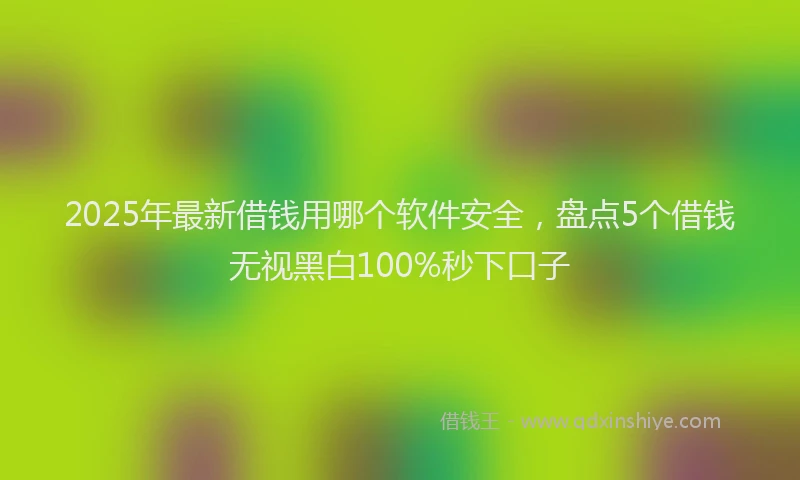 2025年最新借钱用哪个软件安全，盘点5个借钱无视黑白100%秒下口子