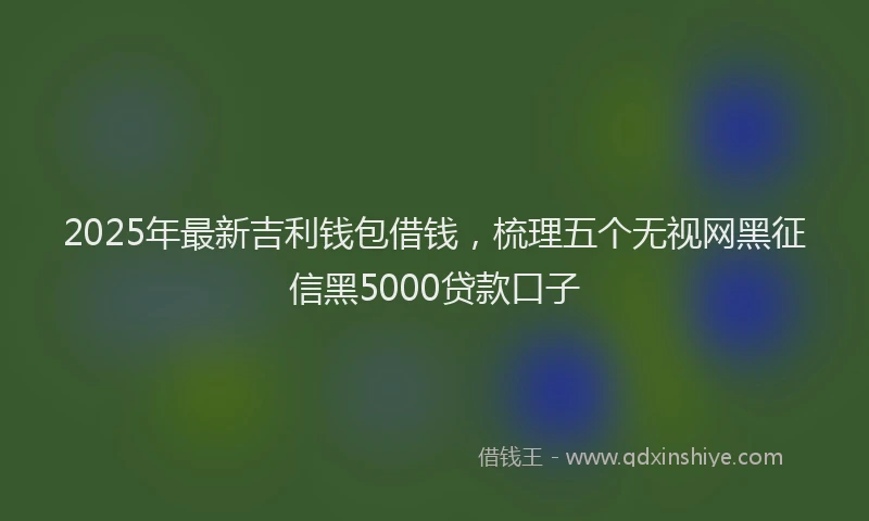 2025年最新吉利钱包借钱，梳理五个无视网黑征信黑5000贷款口子