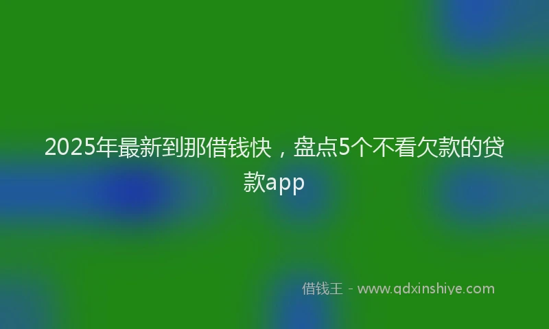 2025年最新到那借钱快，盘点5个不看欠款的贷款app