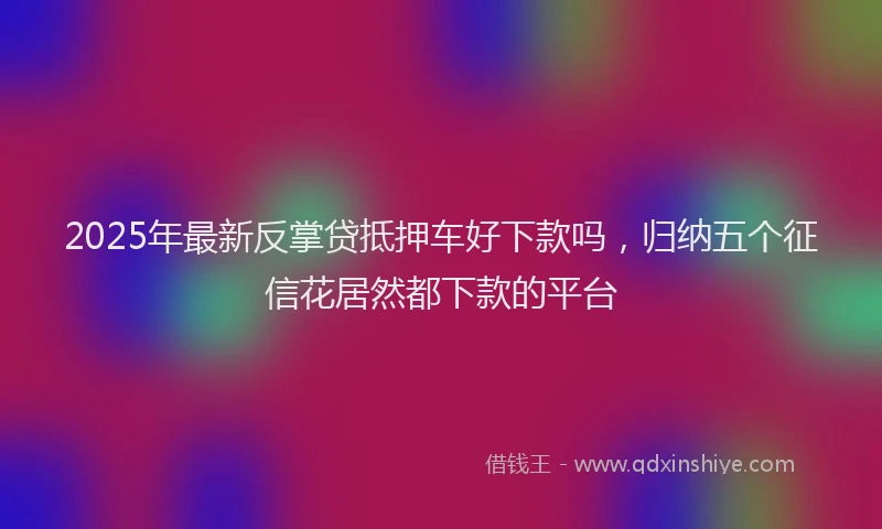 2025年最新反掌贷抵押车好下款吗，归纳五个征信花居然都下款的平台