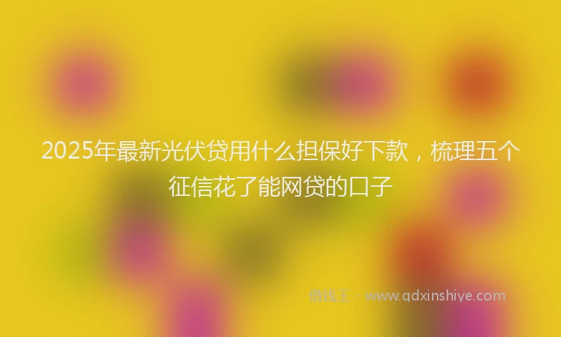 2025年最新光伏贷用什么担保好下款，梳理五个征信花了能网贷的口子