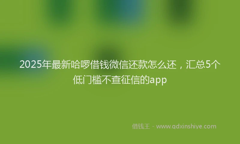 2025年最新哈啰借钱微信还款怎么还，汇总5个低门槛不查征信的app