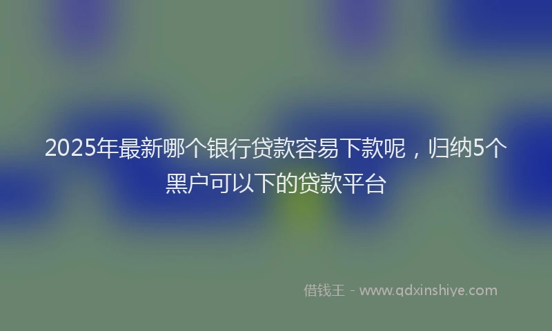 2025年最新哪个银行贷款容易下款呢，归纳5个黑户可以下的贷款平台